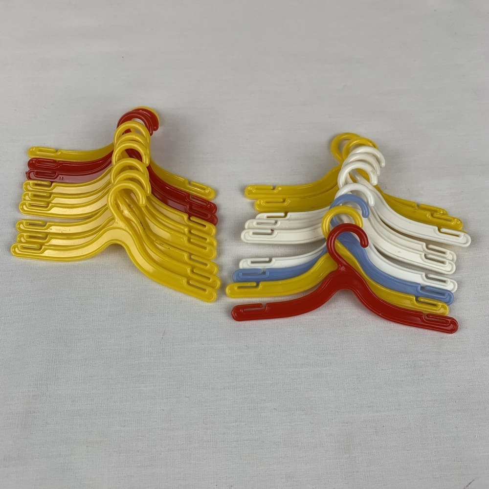 Vintage Barbie Clothes Hangers Lot of 18 1960's Plastic  Pieces Assorted Colors